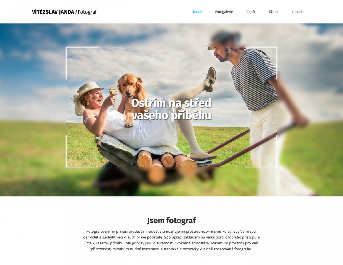 Náhled projektu Fotograf Vítězslav Janda  - Úvodní stránka