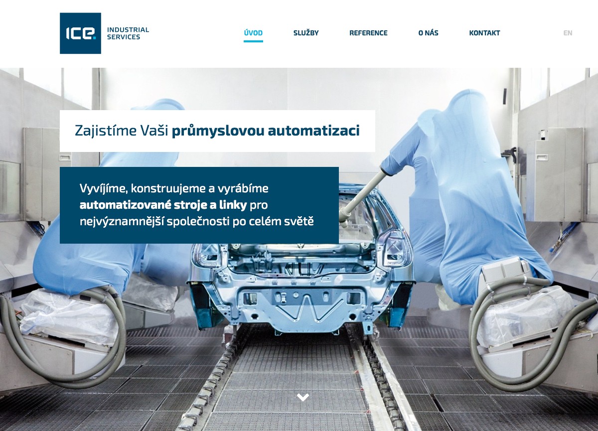 Náhled projektu ICE Industrial Services  - Úvodní stránka