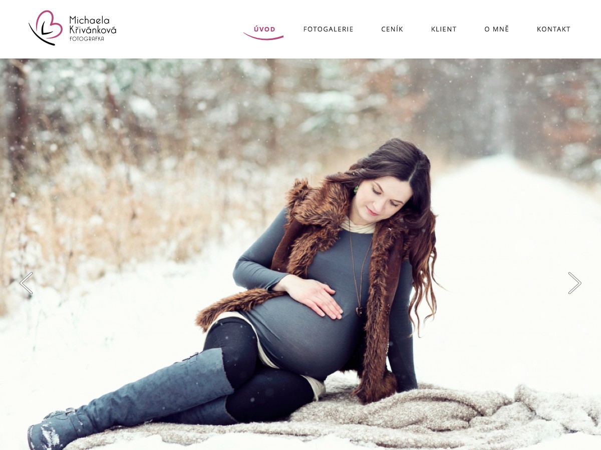 Náhled projektu Fotografka Michaela Křivánková  - Úvodní stránka