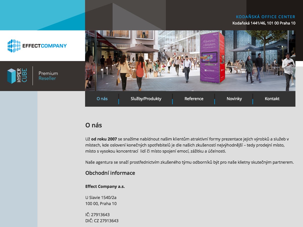 Náhled projektu Effect Company  - Úvodní stránka