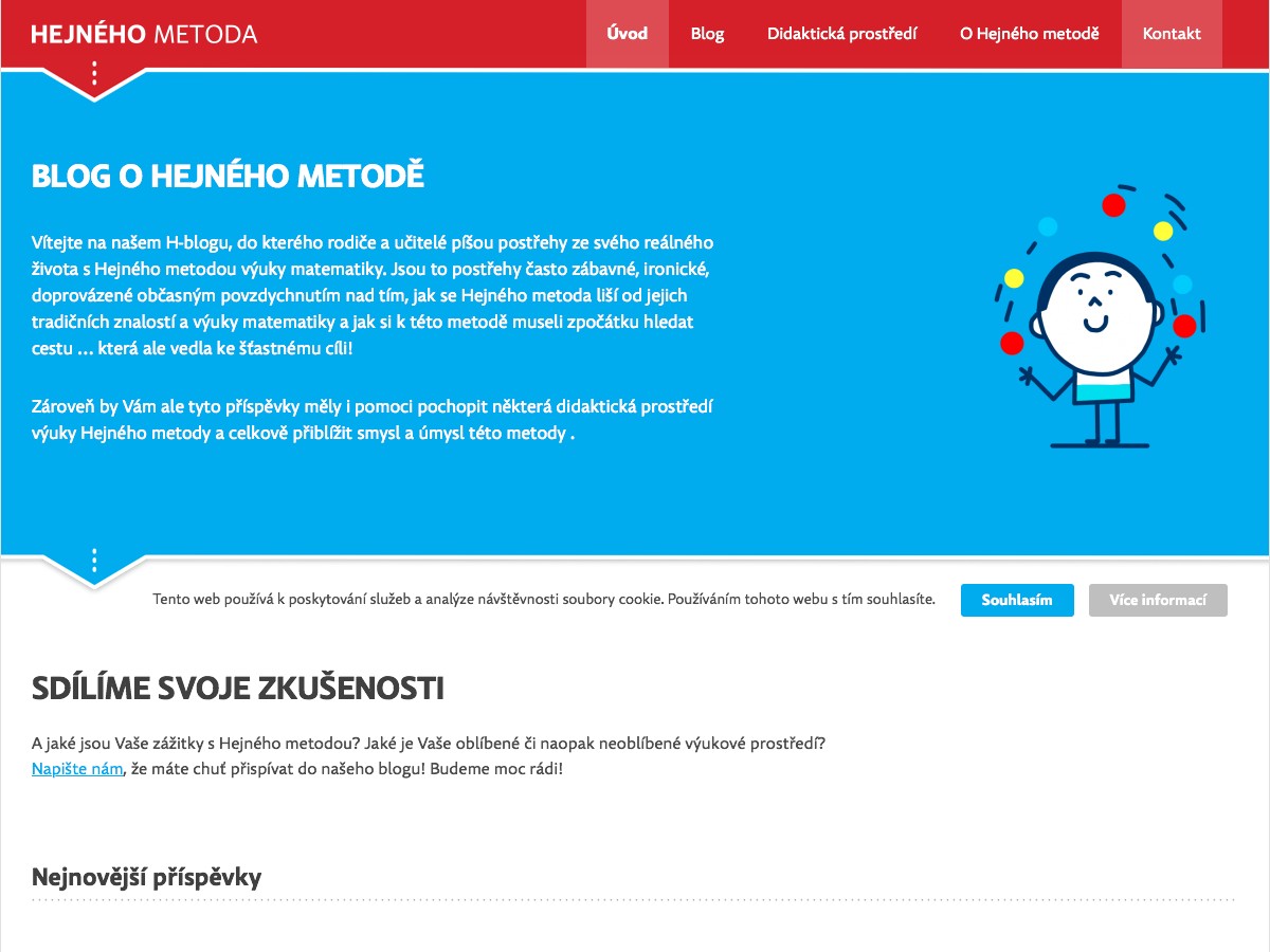 Náhled projektu Blog o Hejného metodě 