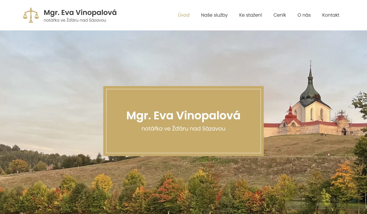 Náhled projektu Notářka Mgr. Eva Vinopalová 